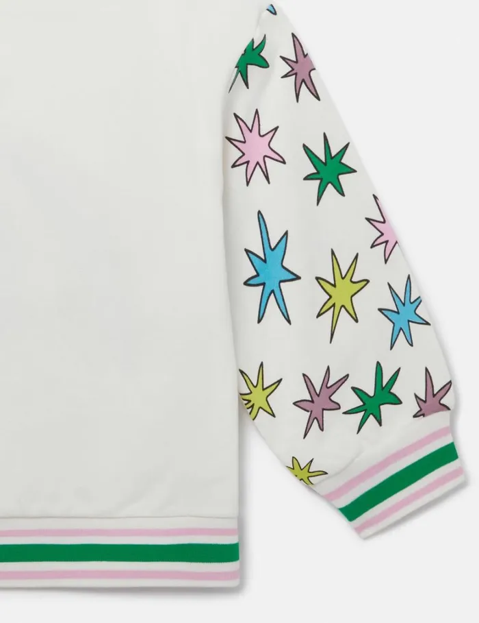 Kids Stella McCartney Sweaters and Cardigans Shooting Stars Graphic Sweatshirt Ivory Kids Stella McCartney Sweaters and Cardigans Shooting Stars Graphic Sweatshirt Ivory