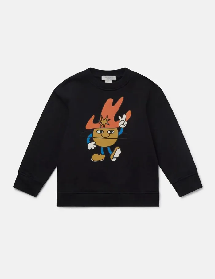Kids Stella McCartney TShirts And Sweatshirt Cosmic Cowboy Graphic Sweatshirt Black
