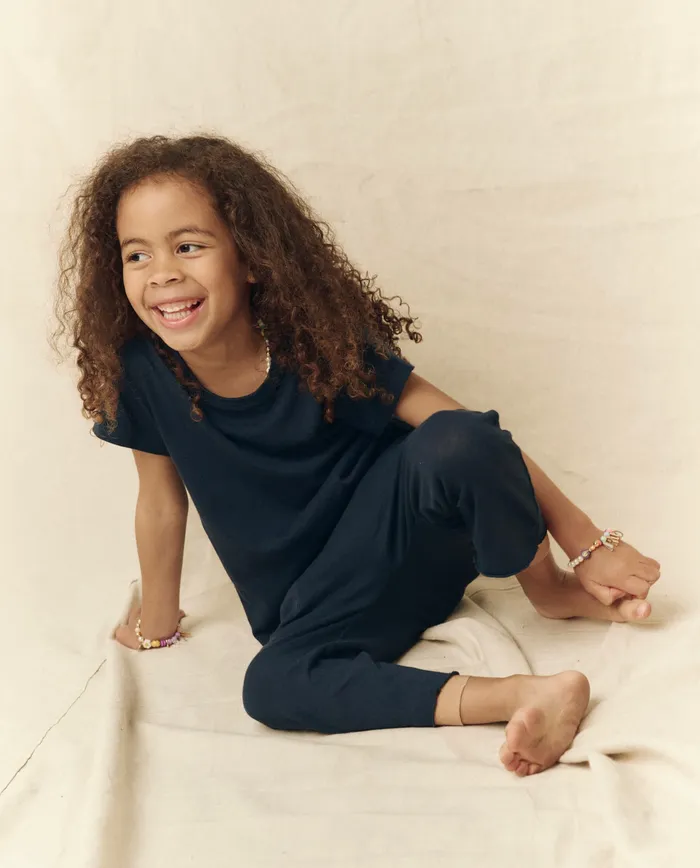Kids The Little Jersey Crop True Navy Tees and Sweats The Great
