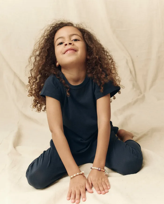 Kids The Little Jersey Crop True Navy Tees and Sweats The Great