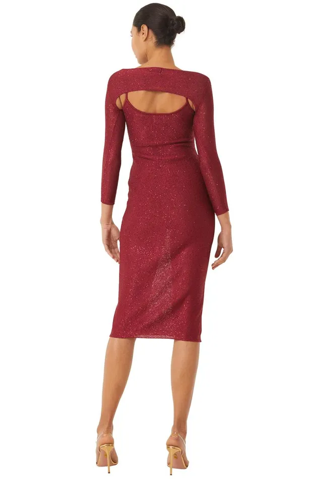 Knits Women MISA Los Angeles LISETTE DRESS Lipstick Red
