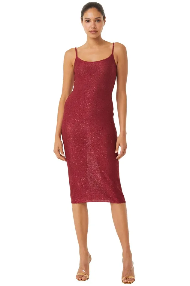 Knits Women MISA Los Angeles LISETTE DRESS Lipstick Red