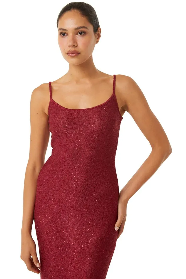 Knits Women MISA Los Angeles LISETTE DRESS Lipstick Red