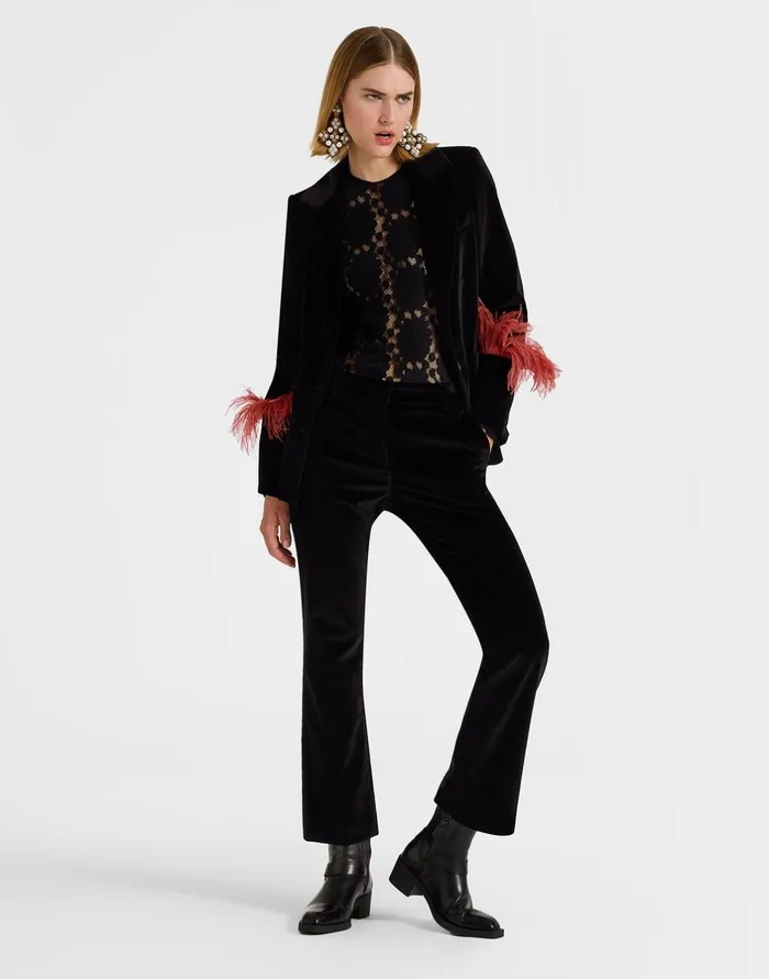 La Double J 247 Pants Solid Black In Cotton Velvet Ready To Wear Shorts and Pants La Double J 247 Pants Solid Black In Cotton Velvet Ready To Wear Shorts and Pants