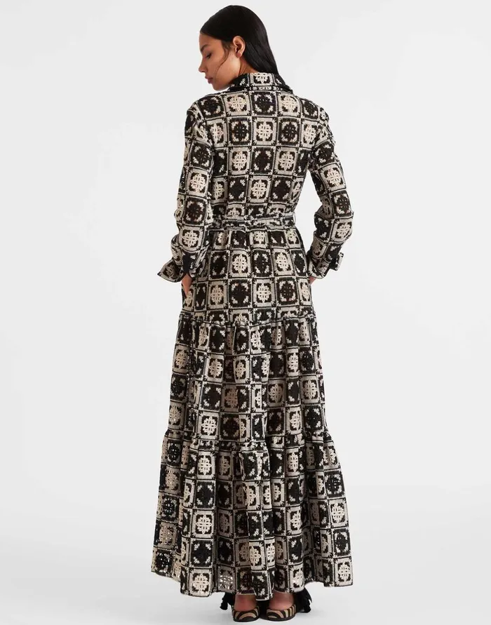 La Double J Bellini Dress Mini Tiles Black In Macram Ready To Wear Dresses La Double J Bellini Dress Mini Tiles Black In Macram Ready To Wear Dresses