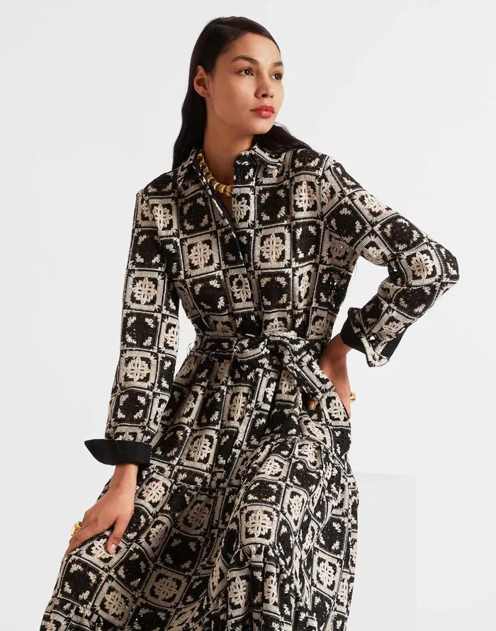 La Double J Bellini Dress Mini Tiles Black In Macram Ready To Wear Dresses La Double J Bellini Dress Mini Tiles Black In Macram Ready To Wear Dresses