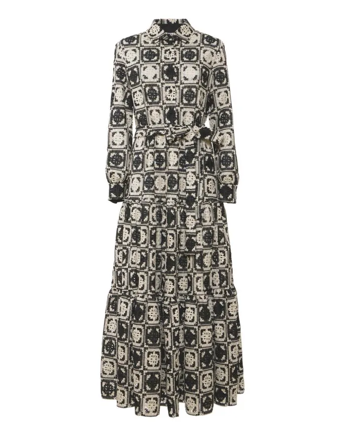 La Double J Bellini Dress Mini Tiles Black In Macram Ready To Wear Dresses La Double J Bellini Dress Mini Tiles Black In Macram Ready To Wear Dresses