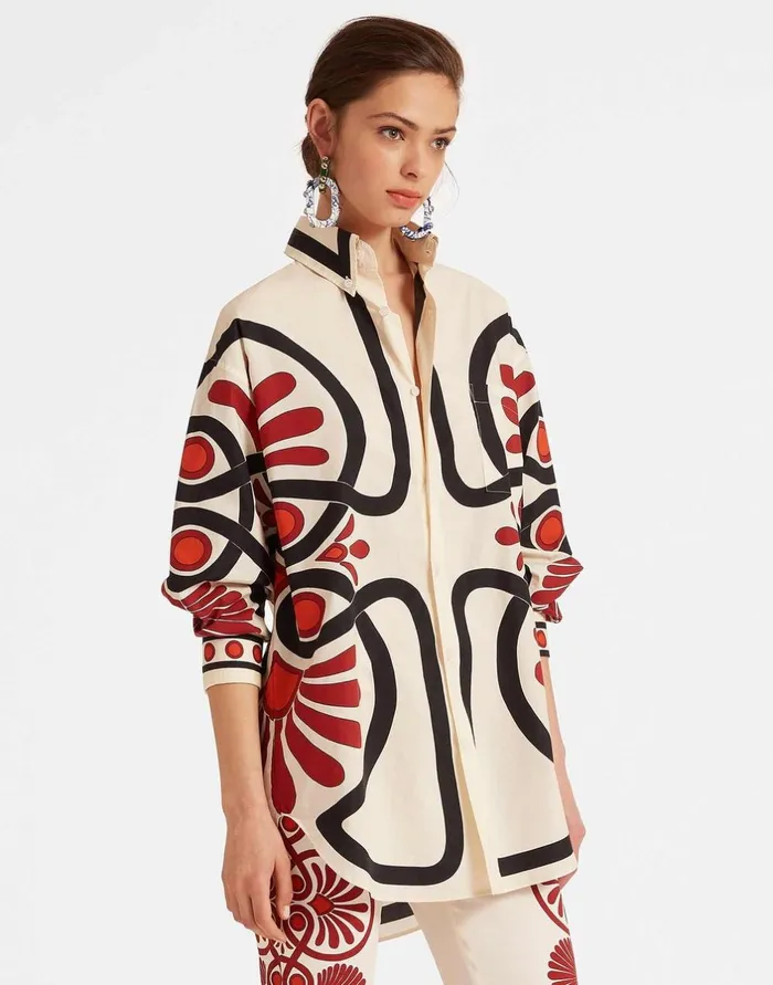 La Double J Better Than You Boyfriend039s Shirt Medallion Place Cream In Cotton Poplin Ready To Wear Shirts and Tops La Double J Better Than You Boyfriend039s Shirt Medallion Place Cream In Cotton Poplin Ready To Wear Shirts and Tops