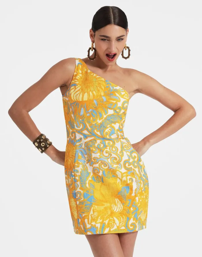 La Double J Bold Shoulder Mini Dress Anemone Orange In Shot Cotton Ready To Wear Dresses La Double J Bold Shoulder Mini Dress Anemone Orange In Shot Cotton Ready To Wear Dresses