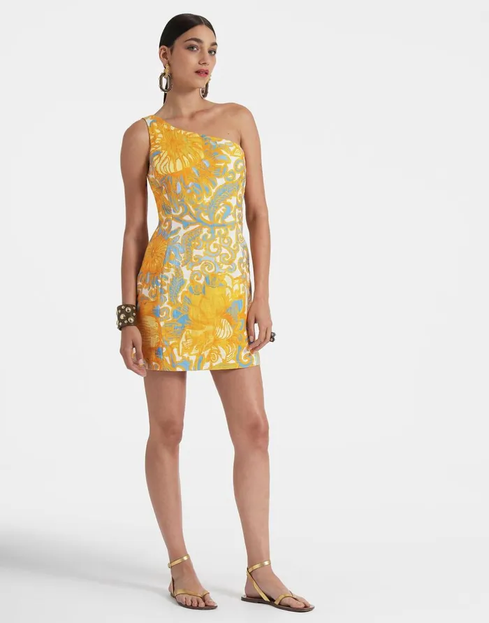 La Double J Bold Shoulder Mini Dress Anemone Orange In Shot Cotton Ready To Wear Dresses La Double J Bold Shoulder Mini Dress Anemone Orange In Shot Cotton Ready To Wear Dresses