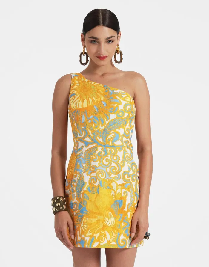 La Double J Bold Shoulder Mini Dress Anemone Orange In Shot Cotton Ready To Wear Dresses La Double J Bold Shoulder Mini Dress Anemone Orange In Shot Cotton Ready To Wear Dresses