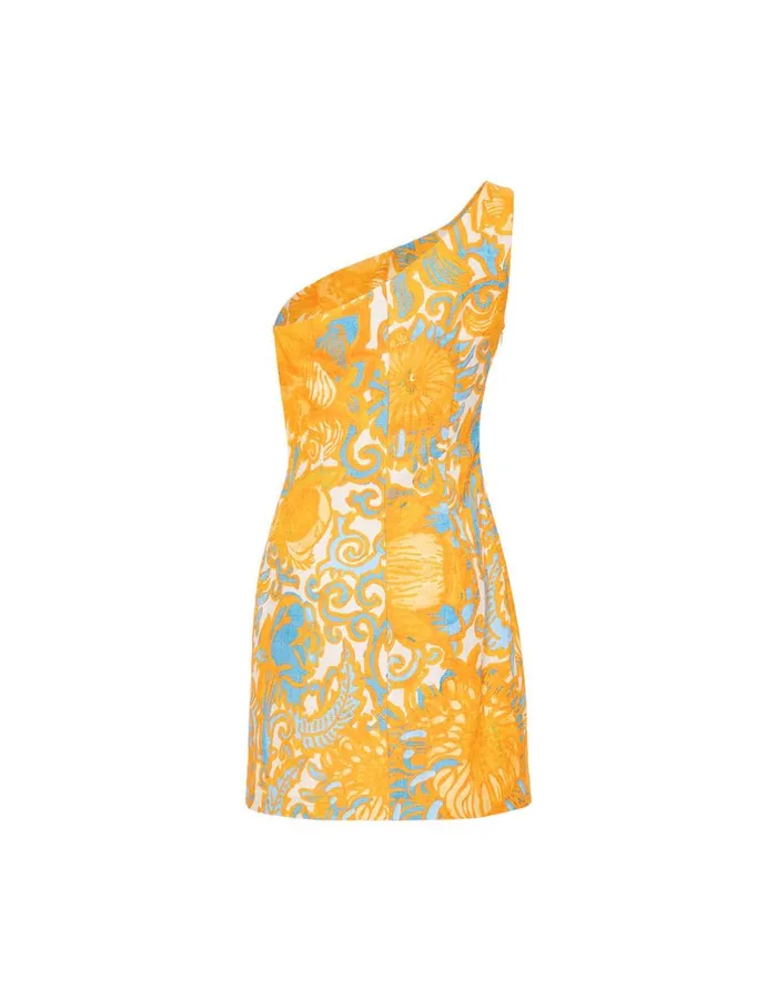 La Double J Bold Shoulder Mini Dress Anemone Orange In Shot Cotton Ready To Wear Dresses La Double J Bold Shoulder Mini Dress Anemone Orange In Shot Cotton Ready To Wear Dresses