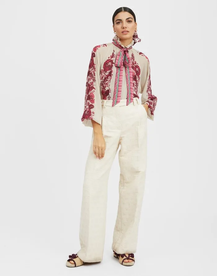 La Double J Cerere Blouse Zodiac Place Purple In Silk Chiffon Ready To Wear Shirts and Tops La Double J Cerere Blouse Zodiac Place Purple In Silk Chiffon Ready To Wear Shirts and Tops