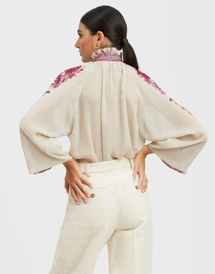 La Double J Cerere Blouse Zodiac Place Purple In Silk Chiffon Ready To Wear Shirts and Tops La Double J Cerere Blouse Zodiac Place Purple In Silk Chiffon Ready To Wear Shirts and Tops