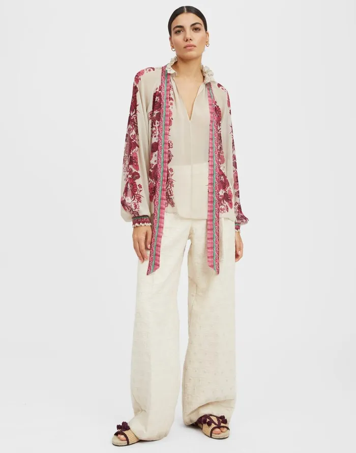 La Double J Cerere Blouse Zodiac Place Purple In Silk Chiffon Ready To Wear Shirts and Tops La Double J Cerere Blouse Zodiac Place Purple In Silk Chiffon Ready To Wear Shirts and Tops