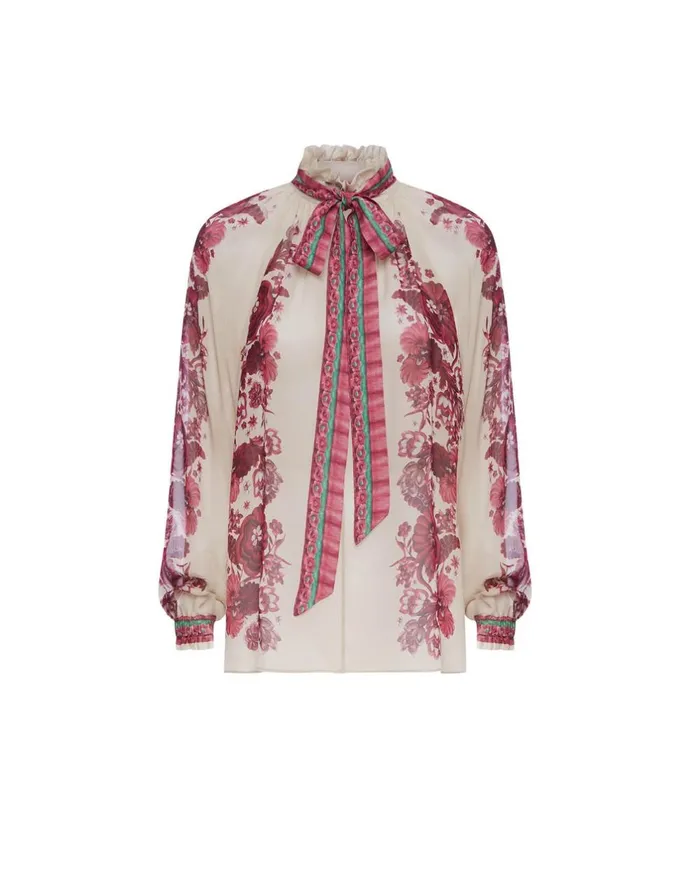 La Double J Cerere Blouse Zodiac Place Purple In Silk Chiffon Ready To Wear Shirts and Tops La Double J Cerere Blouse Zodiac Place Purple In Silk Chiffon Ready To Wear Shirts and Tops