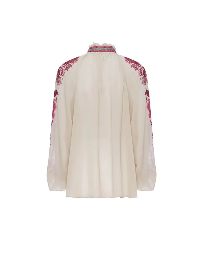 La Double J Cerere Blouse Zodiac Place Purple In Silk Chiffon Ready To Wear Shirts and Tops La Double J Cerere Blouse Zodiac Place Purple In Silk Chiffon Ready To Wear Shirts and Tops
