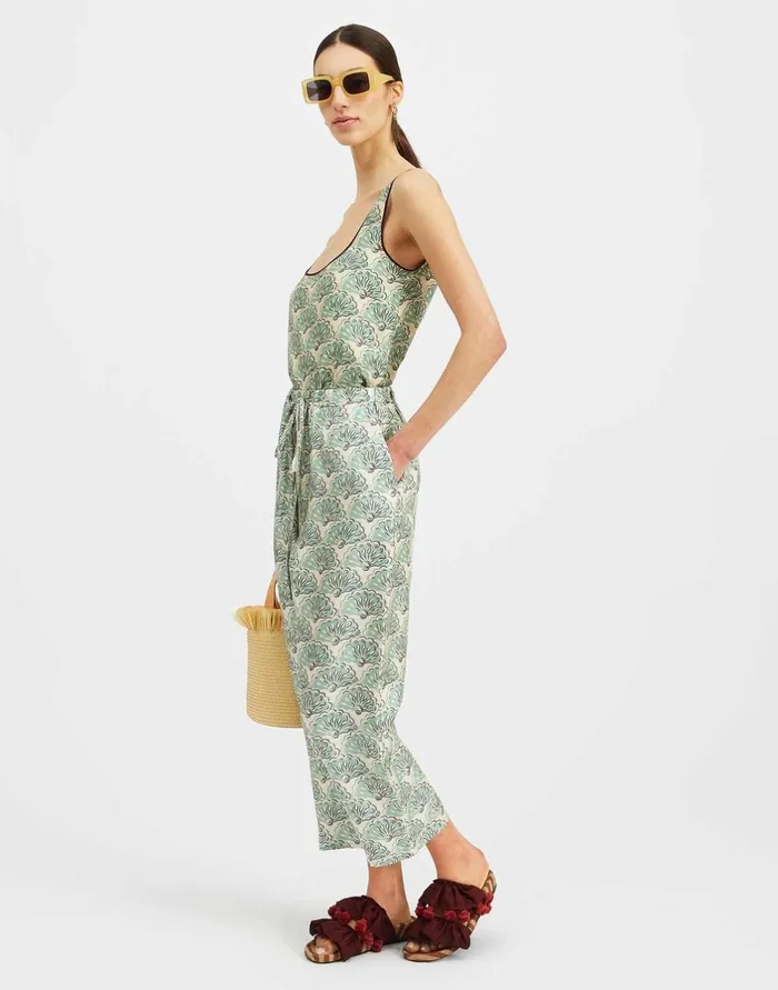 La Double J Drawstring Pants Fans Mint In Silk Twill Ready To Wear Shorts and Pants
