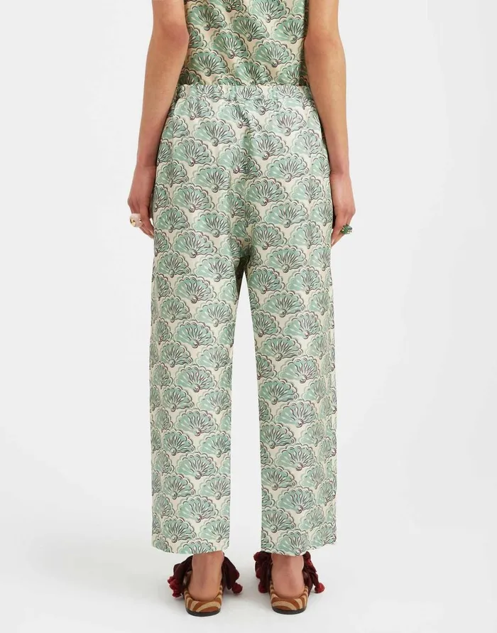 La Double J Drawstring Pants Fans Mint In Silk Twill Ready To Wear Shorts and Pants La Double J Drawstring Pants Fans Mint In Silk Twill Ready To Wear Shorts and Pants