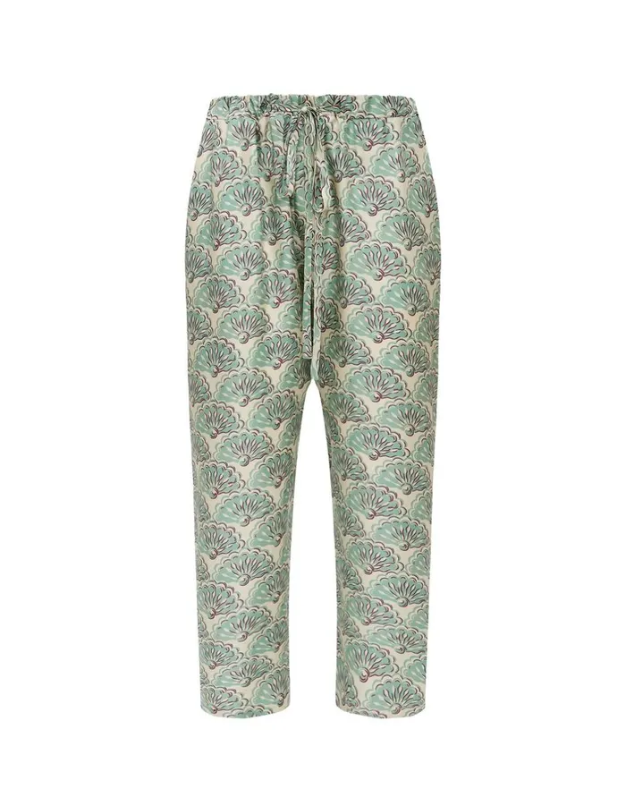 La Double J Drawstring Pants Fans Mint In Silk Twill Ready To Wear Shorts and Pants La Double J Drawstring Pants Fans Mint In Silk Twill Ready To Wear Shorts and Pants
