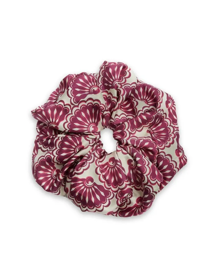 La Double J Giga Scrunchie Fans Purple In Silk Twill Ready To Wear Hair Accessories