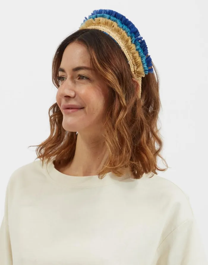 La Double J Halo Headband Solid Light Beige In Raffia Crochet Ready To Wear Hair Accessories La Double J Halo Headband Solid Light Beige In Raffia Crochet Ready To Wear Hair Accessories