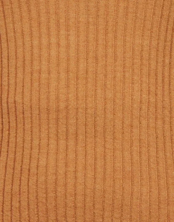 La Double J High Kick Top Camel In Ribbed Silk Cashmere With Feathers Ready To Wear Knitwear La Double J High Kick Top Camel In Ribbed Silk Cashmere With Feathers Ready To Wear Knitwear