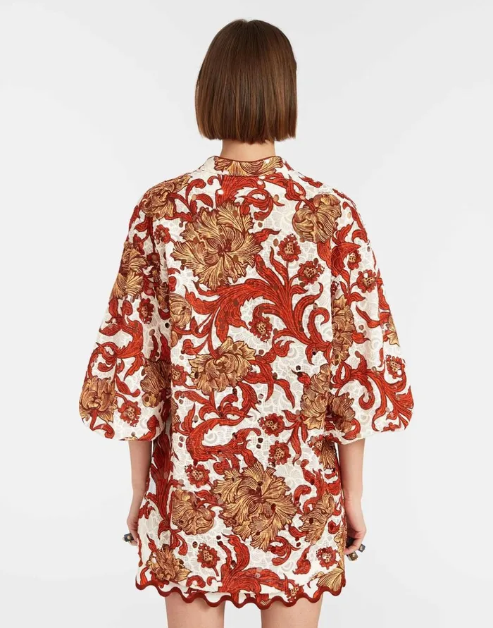 La Double J Jackie Shirt Reef White In Printed Lace Ready To Wear Shirts and Tops La Double J Jackie Shirt Reef White In Printed Lace Ready To Wear Shirts and Tops