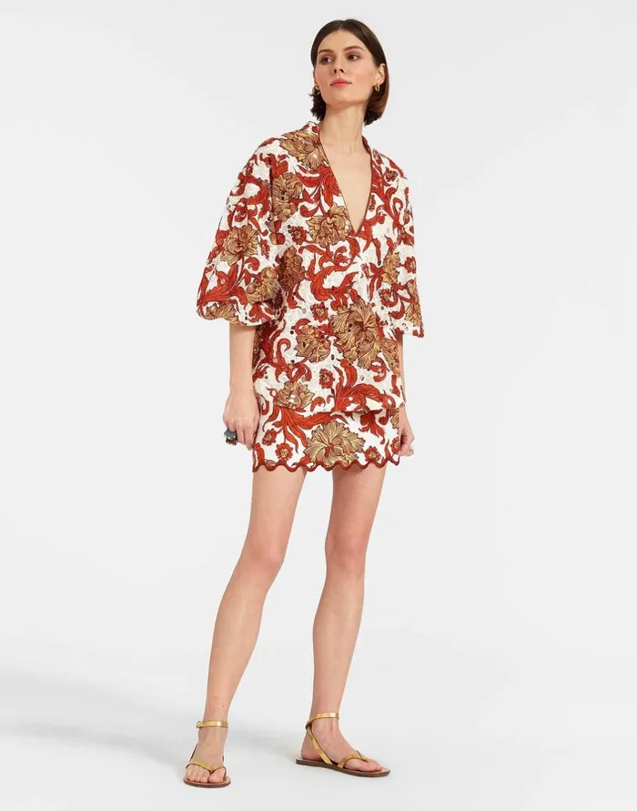 La Double J Jackie Shirt Reef White In Printed Lace Ready To Wear Shirts and Tops La Double J Jackie Shirt Reef White In Printed Lace Ready To Wear Shirts and Tops