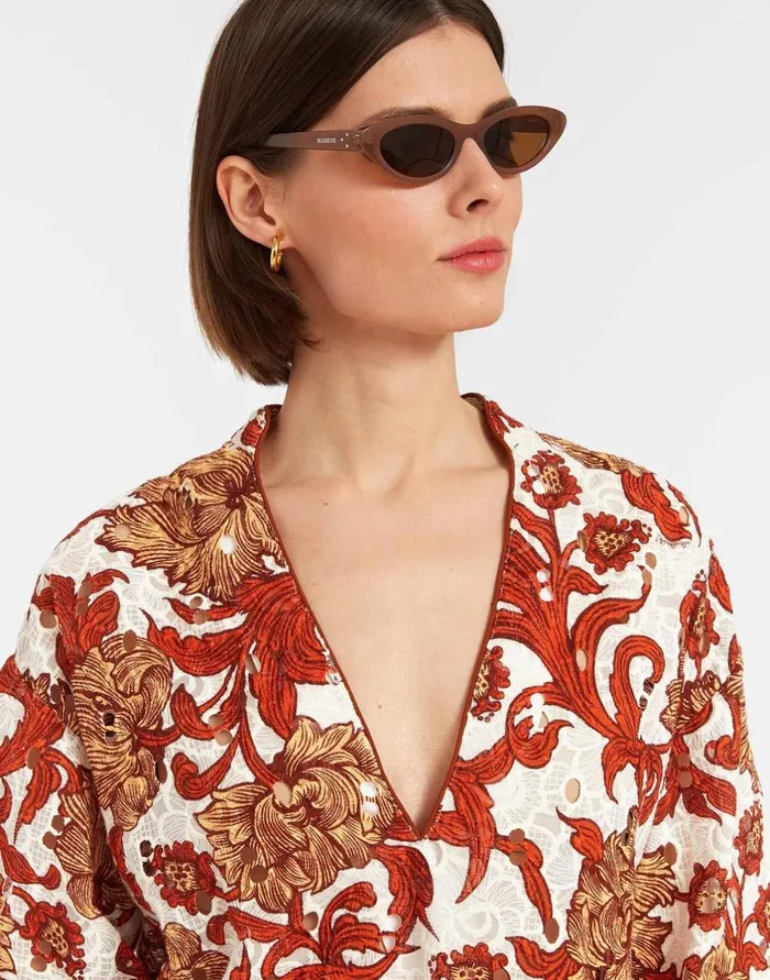 La Double J Jackie Shirt Reef White In Printed Lace Ready To Wear Shirts and Tops La Double J Jackie Shirt Reef White In Printed Lace Ready To Wear Shirts and Tops