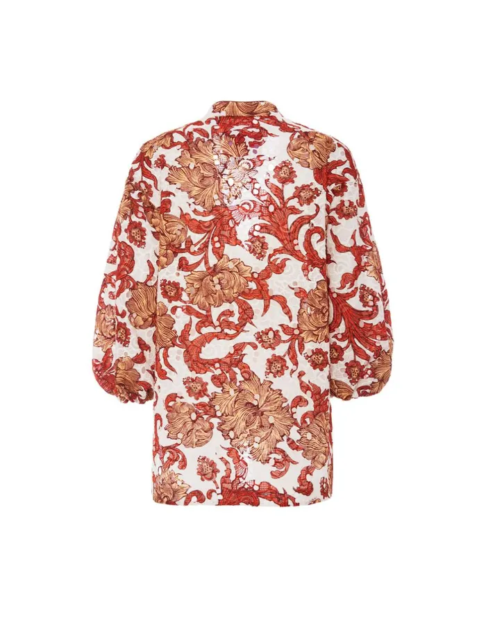 La Double J Jackie Shirt Reef White In Printed Lace Ready To Wear Shirts and Tops La Double J Jackie Shirt Reef White In Printed Lace Ready To Wear Shirts and Tops