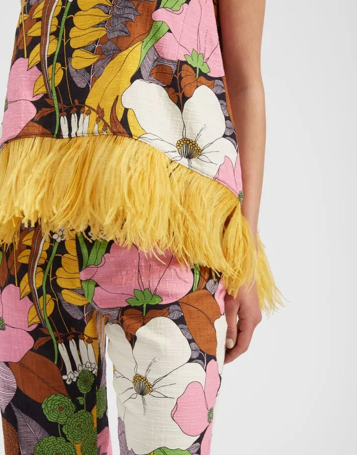 La Double J La Scala Top Big Flower In Shot Cotton Ready To Wear Shirts and Tops La Double J La Scala Top Big Flower In Shot Cotton Ready To Wear Shirts and Tops