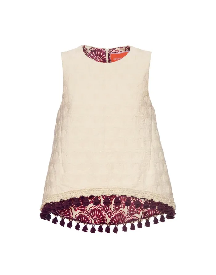 La Double J La Scala Top Creamy In Jacquard With Tassels Ready To Wear Shirts and Tops La Double J La Scala Top Creamy In Jacquard With Tassels Ready To Wear Shirts and Tops