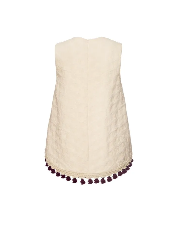 La Double J La Scala Top Creamy In Jacquard With Tassels Ready To Wear Shirts and Tops La Double J La Scala Top Creamy In Jacquard With Tassels Ready To Wear Shirts and Tops