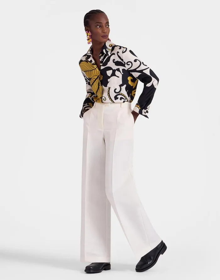 La Double J Let Loose Pants Solid Ivory In Cady Wool Ready To Wear Shorts and Pants