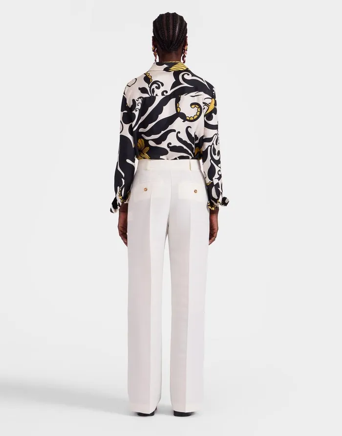 La Double J Let Loose Pants Solid Ivory In Cady Wool Ready To Wear Shorts and Pants La Double J Let Loose Pants Solid Ivory In Cady Wool Ready To Wear Shorts and Pants