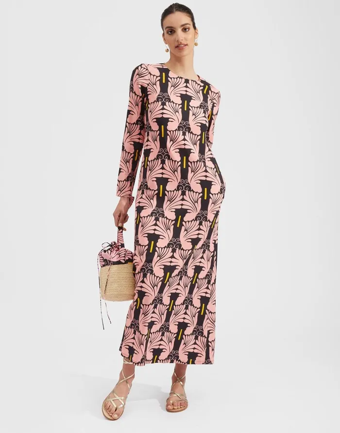 La Double J Long Sleeve Swing Dress Ali Rosa In Sable Ready To Wear Dresses