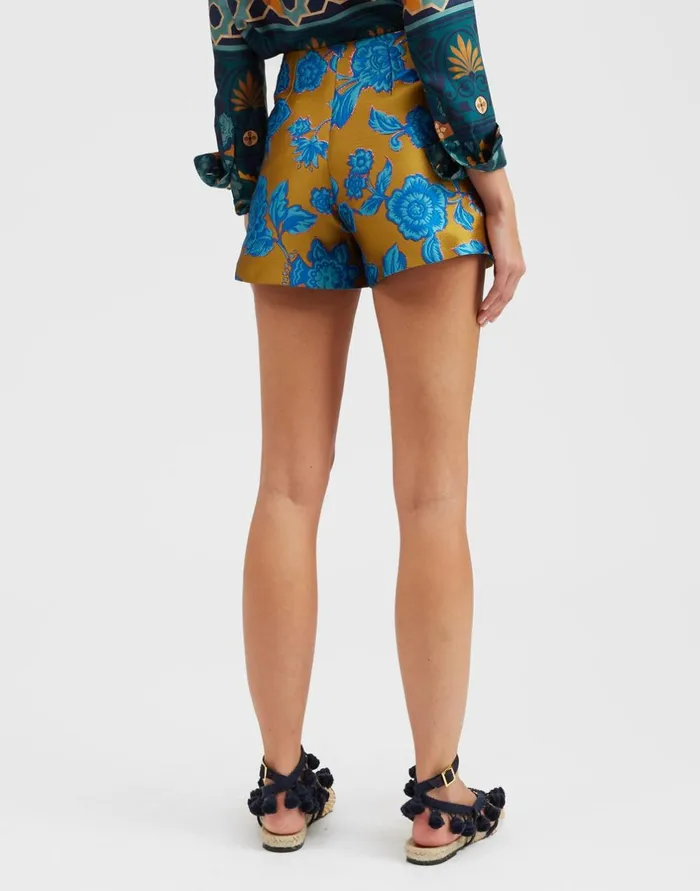 La Double J Margarita Shorts Hottie Turquoise In Jacquard Ready To Wear Shorts and Pants La Double J Margarita Shorts Hottie Turquoise In Jacquard Ready To Wear Shorts and Pants