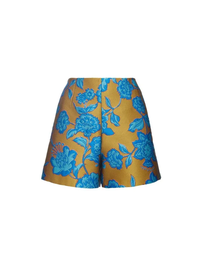 La Double J Margarita Shorts Hottie Turquoise In Jacquard Ready To Wear Shorts and Pants La Double J Margarita Shorts Hottie Turquoise In Jacquard Ready To Wear Shorts and Pants
