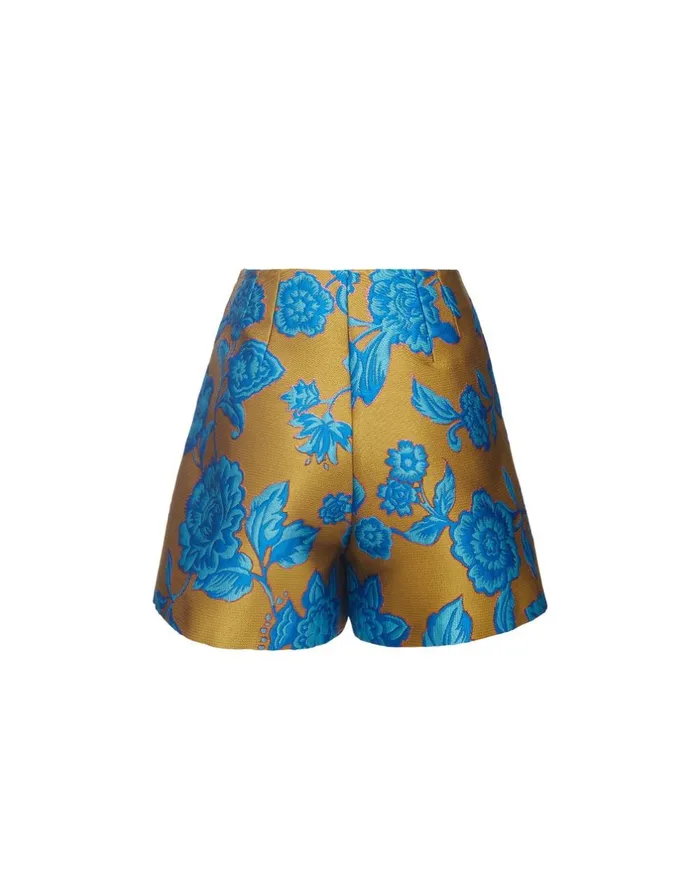 La Double J Margarita Shorts Hottie Turquoise In Jacquard Ready To Wear Shorts and Pants La Double J Margarita Shorts Hottie Turquoise In Jacquard Ready To Wear Shorts and Pants