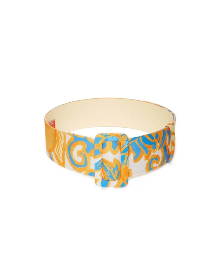 La Double J Medium Belt Anemone Orange In Light Faille Ready To Wear Small Accessories