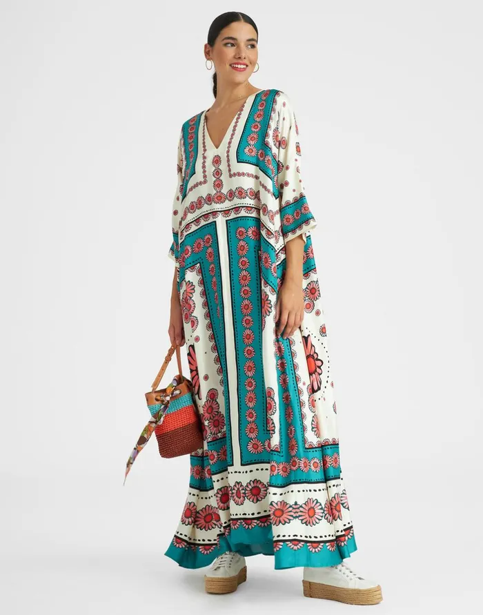 La Double J Muumuu Dress Place Daisy Place Turquoise In Twill Silk Ready To Wear Dresses La Double J Muumuu Dress Place Daisy Place Turquoise In Twill Silk Ready To Wear Dresses
