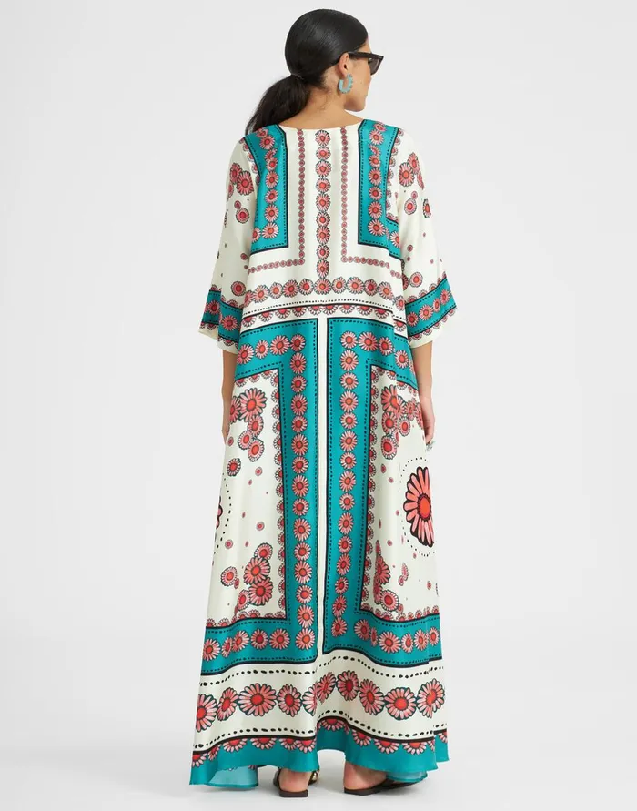 La Double J Muumuu Dress Place Daisy Place Turquoise In Twill Silk Ready To Wear Dresses La Double J Muumuu Dress Place Daisy Place Turquoise In Twill Silk Ready To Wear Dresses