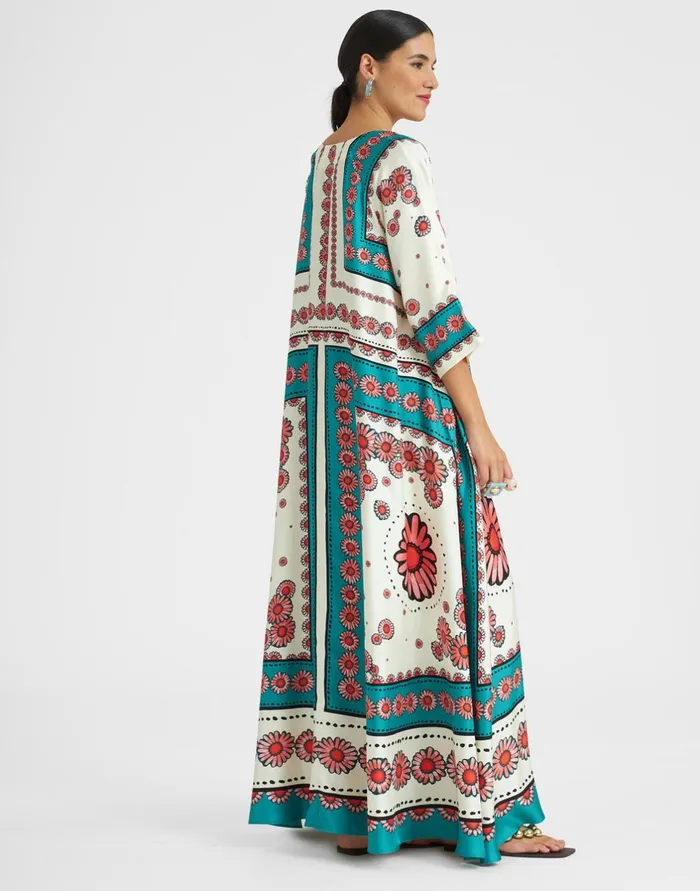 La Double J Muumuu Dress Place Daisy Place Turquoise In Twill Silk Ready To Wear Dresses La Double J Muumuu Dress Place Daisy Place Turquoise In Twill Silk Ready To Wear Dresses