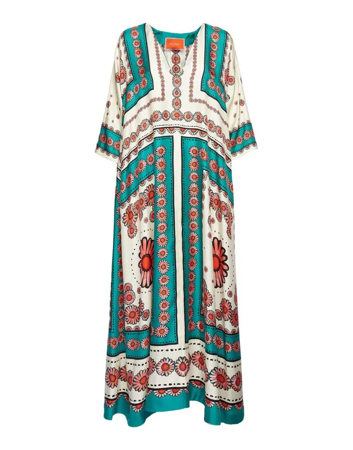 La Double J Muumuu Dress Place Daisy Place Turquoise In Twill Silk Ready To Wear Dresses La Double J Muumuu Dress Place Daisy Place Turquoise In Twill Silk Ready To Wear Dresses