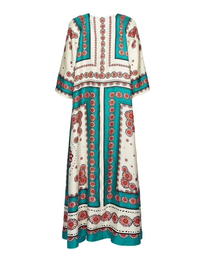La Double J Muumuu Dress Place Daisy Place Turquoise In Twill Silk Ready To Wear Dresses La Double J Muumuu Dress Place Daisy Place Turquoise In Twill Silk Ready To Wear Dresses