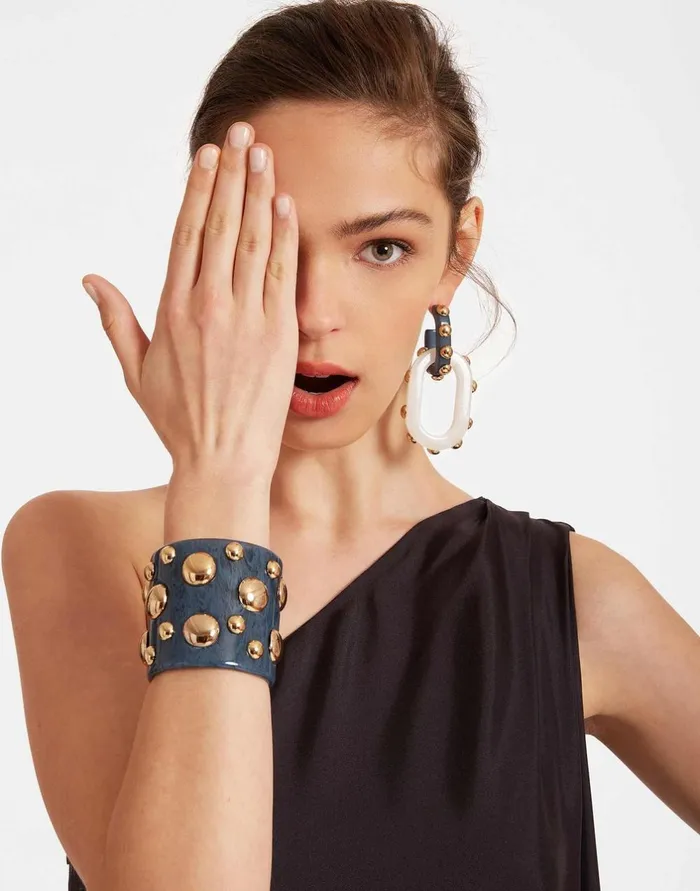 La Double J Nefertiti Bangle Solid Teal In Acrylic Resin Ready To Wear Jewelry La Double J Nefertiti Bangle Solid Teal In Acrylic Resin Ready To Wear Jewelry