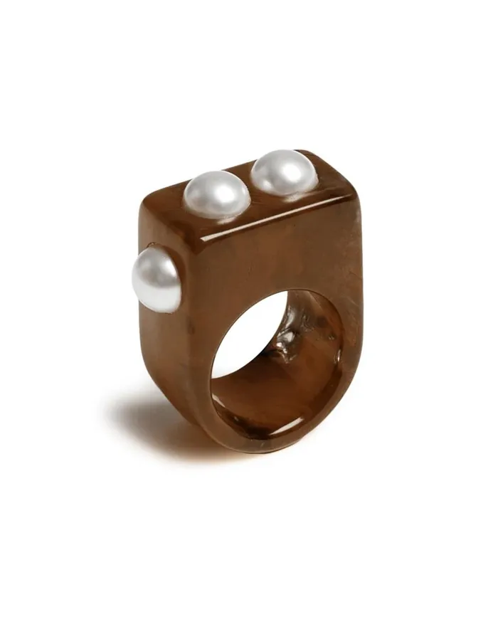 La Double J Nefertiti Ring Solid Tortoiseshell In Acrylic Resin Ready To Wear Jewelry La Double J Nefertiti Ring Solid Tortoiseshell In Acrylic Resin Ready To Wear Jewelry