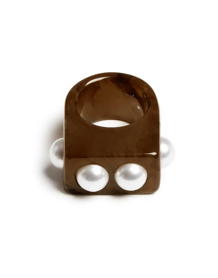 La Double J Nefertiti Ring Solid Tortoiseshell In Acrylic Resin Ready To Wear Jewelry La Double J Nefertiti Ring Solid Tortoiseshell In Acrylic Resin Ready To Wear Jewelry