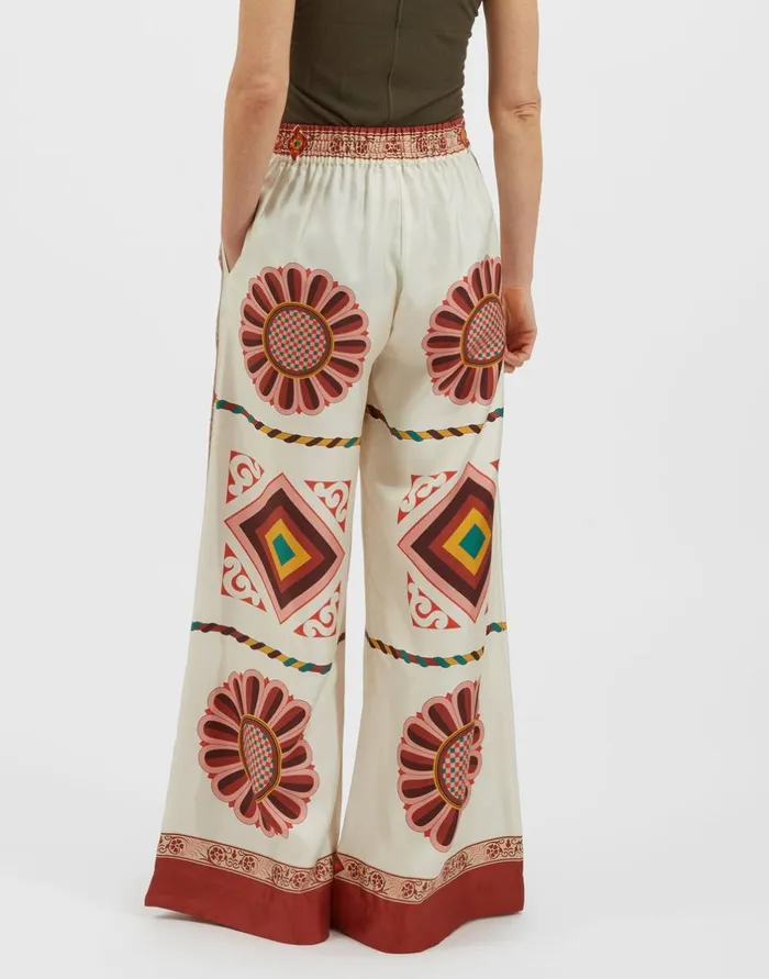 La Double J Palazzo Pants Placed Macro Tiles Place In Twill Silk Ready To Wear Shorts and Pants La Double J Palazzo Pants Placed Macro Tiles Place In Twill Silk Ready To Wear Shorts and Pants